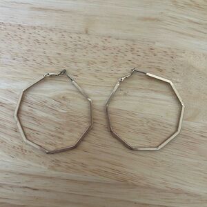 Octagonal Gold Hoop Earrings